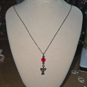 Elegant Texas Tech Red Pendant Necklace